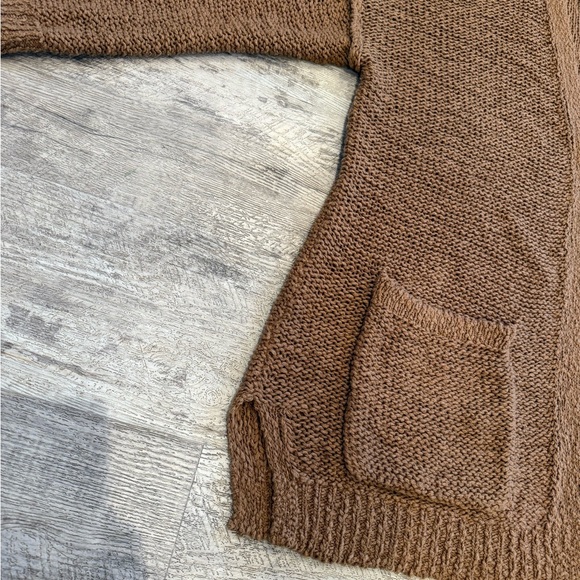 Aerie Brown Cotton Knit Cardigan - Picture 4 of 10